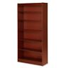 035255890540 Lorell Cherry Six Shelf Panel Bookcase Small Mini