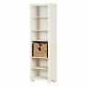 100261 South Shore Hopedale Narrow Shelf Bookcase With Rattan Basket