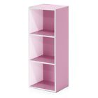 11003wh-pi Furinno Open Shelf Bookcase White Pink 816718024418