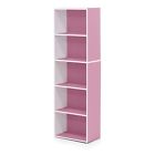 11055wh-pi Furinno Reversible Open Shelf Bookcase White Pink 816718024517