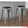 14132048 Tabouret Metal Padded Counter Stool Seat Stacking Chairs Stools Bar Space Saver Cushion