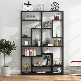 1easylife 632138881765 Modern Black Freestanding Bookcase Bookshelf With Spacious All And Co