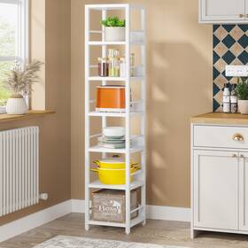 1easylife 648722201406 Industrial 75ftft Tall Solid Corner Shelves 6-tier Narrow