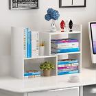 2018-sj Wood Adjustable Desktop Storage Organizer Display Shelf Rack 705124187193