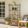 299038 Best Selling Home Outdoor Wood Iron Bookcase Natural 637162731260
