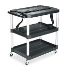 86876165616 2d Three-shelf Av 8h 32-1 8w Black Mediamaster 18-5 Cart