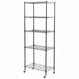2you 425468142827 5-shelf Storage Shelves 14 Inch D X 24 W 59 H Black Heavy Duty Metal