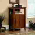 412923 Sauder Carson Forge Technology Pier Free Standing Cabinet Washington Cherry Fin 042666111836