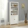 417593 Sauder Cottage Road Library Bookcase With Doors Soft 042666005357