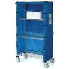 436918 Nexel Chrome Wire Linen Cart With Nylon Cover Shelves