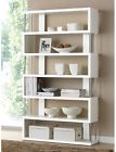 619281363706 Unbranded Modern Zigzag Display Shelf White Bookcase Sturdy