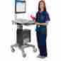 695436a Global Industrial Mobile Standing Workstation Computer Cart Height Adjustable Pneumatic