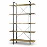 789185986728 Glamour Home Amrit Wood Shelf Metal Frame Etagere
