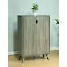 842822180658 Benzara Roomy Shoe Cabinet With Flared Legs Dark