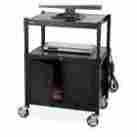 Saf-8943bl 8943bl Safco Products Steel Adjustable Av Cart With Locking Cabinet Black 999992163605