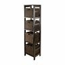 92541 Winsome Wood Granville Storage Tower Shelf With Foldable Baskets Espresso
