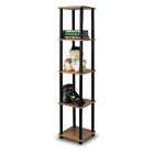 99132lc-bk Furinno Corner Rack Display Shelf Light Cherry Black 736211516091