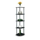 99811bk-gy Furinno Tier Corner Display Rack Shelving Unit Black 736211518699