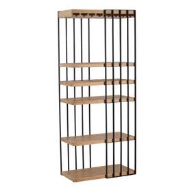 A And B Home 805845449430 A&b Vintage Glamour Black Metal Frame Vertical Shelf