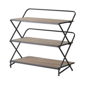 A And B Home 805845449584 A&b Black Metal X-frame Shelves Modern Contemporary