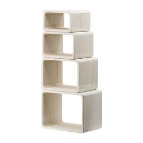 A And B Home 805845456810 A&b Graduated Rectangular Cube Shelves Set Of 4 Ivory Transitional