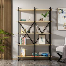 Ada Home Decor 705333804683 Elstoniv Modern Bookcase Oak/black 70.9ftft H X 47.2ftft W 13.4ftft D