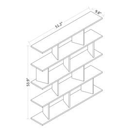 Ada Home Decor 736684952549 Jorin Modern Bookcase Wenge/white 53.9ftft H X 51.6ftft W 10.2ftft D