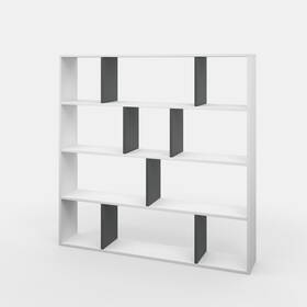 Ada Home Decor 736684952884 Hodbi Modern Bookcase White/anthracite And Contemporary