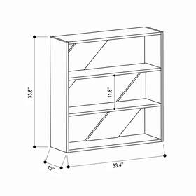 Ada Home Decor 740224253652 Bennett Modern Bookcase - 33.66ftft H X 33.46ftft W 10.04ftft D Light Mocha/mustard