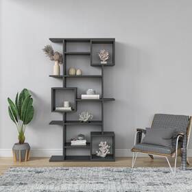 Ada Home Decor 742833158854 Barrett Modern Bookcase Anthracite And Contemporary