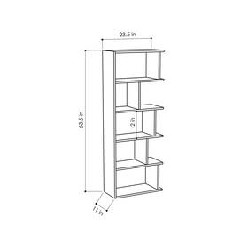 Ada Home Decor 742833158908 Bayside Modern Bookcase Anthracite 62.5ftft H X 24.3ftft W 11.4ftft D