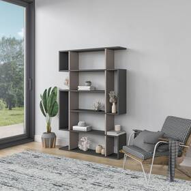 Ada Home Decor 742833158977 Blair Modern Bookcase Charcoal Grey And Contemporary