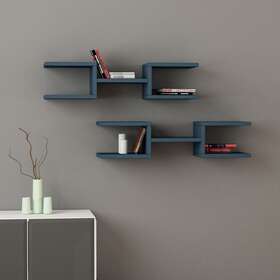Ada Home Decor 742833159851 Welby Modern Wall Shelf - 6.69ftft H X 29.53ftft W 7.87ftft D Blue 29.53ft