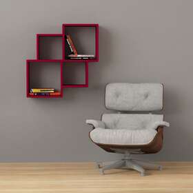 Ada Home Decor 742833159974 Watkins Modern Wall Shelf - 28.35ftft H X 39.37ftft W 8.66ftft D Red/burgundy 28.35ft