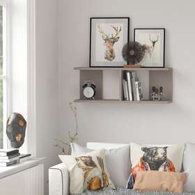 Ada Home Decor 742833160079 Warwick Modern Wall Shelf - 11.61ftft H X 32.28ftft W 7.87ftft D Mocha/ivory