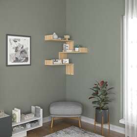 Ada Home Decor 742833160147 Walker Modern Wall Shelf - 35.43ftft H X 24ftft W 8.66ftft D Oak