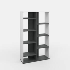 Ada Home Decor 785939016970 Keota Modern Bookcase Anthracite/white 48.66ftft H X 28.35ftft W 9.84ftft D