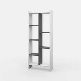 Ada Home Decor 785939017069 Eden Modern Bookcase White /anthracite 63ftft H X 24.89ftft W 9.84ftft D