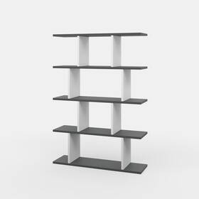 Ada Home Decor 785939017205 Harmon Modern Bookcase Anthracite/white 50.2ftft H X 35.43ftft W 9.84ftft D