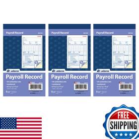 Adams B083zkbcn6 Employee Payroll Record Book 2 Part Carbonless 4.19 X 7.19 50 Sets Per