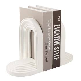 Aels Sl0937 Mordern Bookends Mid Century Arch Heavy L - 8.9x7.4x4.9 Inch Cream