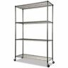 Ale-sw604818ba Alera Complete Wire Shelving Unit With Casters Black 042167924478