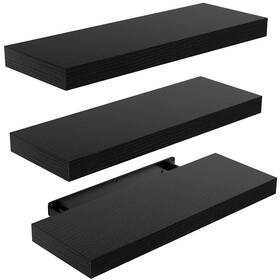 Amada Homefurnishing Amfs07 Floating Shelves Black Wall With Invisible Brac