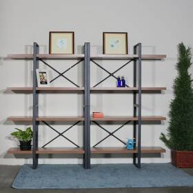 8-open Amanda Diy And Adjust Bookcase 353012600219 8-tier Wider Metal Frame Industrial Wood Multi-color 70.87 56.69