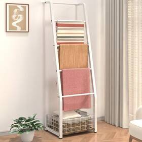 Ansionsol B0fl77sqwj 6.3ft Blanket Ladder Storage Basket 5 Tier Decorative Shelf