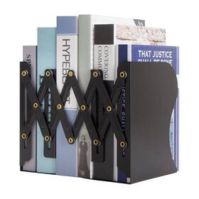 Aobopar 706189582176 Adjustable Book Ends Metal Bookends For Heavy Books Desk Black