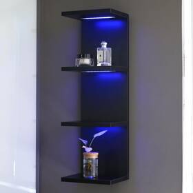 Asktag 722024407671 4 Tier Rgb Wall Shelf-gaming Shelf With Remote Control Lack Shelves Lig