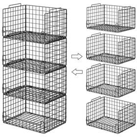Astrorhine Weilan-011 4-tier Stackable Closet Organizers And Storage Basket - Foldable Shelf
