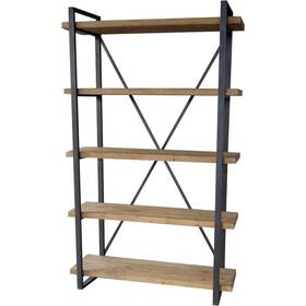 5-tiered Aurelle Home 490430003405 Industrial Wood And Metal Shelf Brown