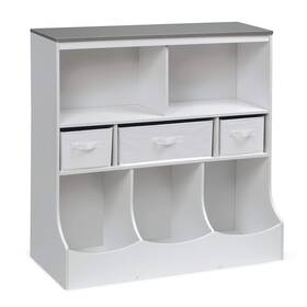 Badger Basket B0851kl356 Combo Toy Storage Organizer And Bookshelf - Kids Unit 3